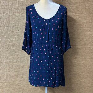 American Eagle Dress Womens Medium Navy Blue Multicolor Floral